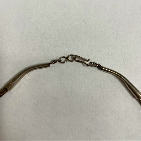 Native Liquid Silver And Turquoise Necklace - Picture 2 of 5